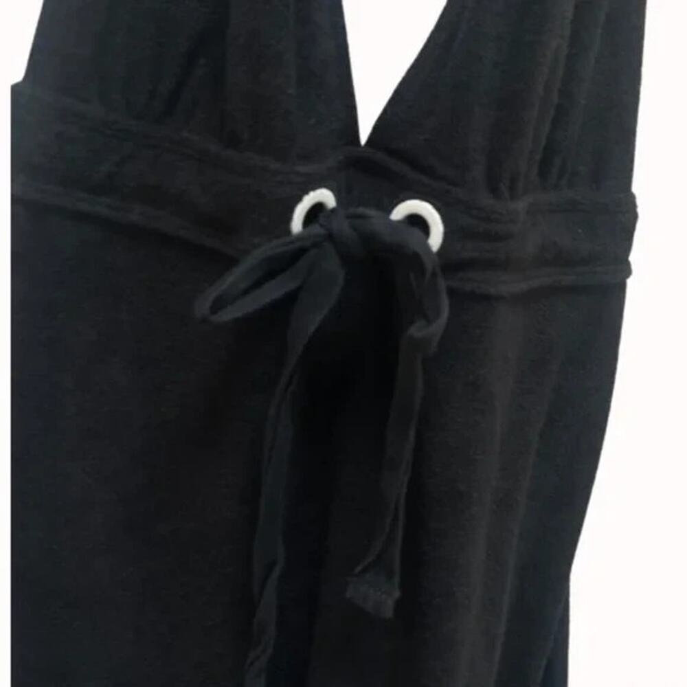 VTG Ralph Lauren Black Terry Halter Dress L Cover Up tennis Beach Club Preppy - Picture 15 of 16